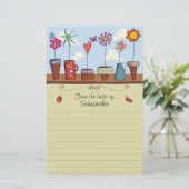 Blume Pots Stationery Briefpapier (Stehend Vorderseite)