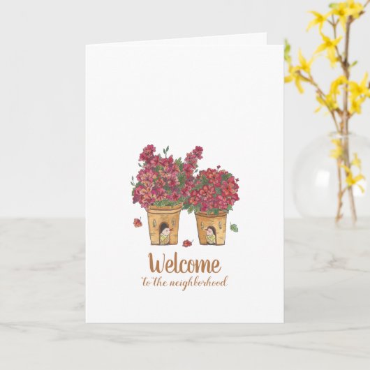 Blume Pots Willkommen Karte (Gelbe Blume)