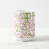 Blume Power 1 Rosa, Grün, Orange, Braune Akzente Kaffeetasse (Mittel)