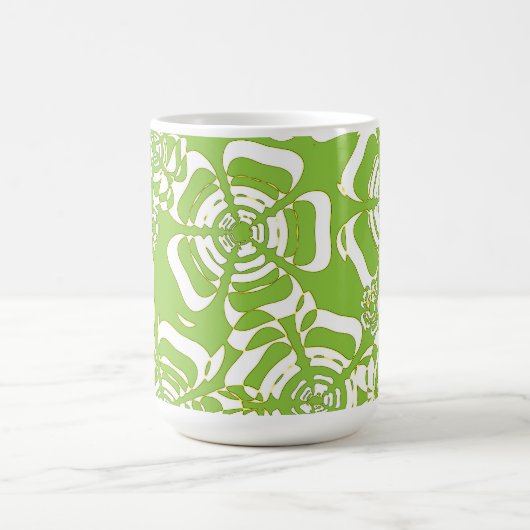 Blume Power 3 Gelb und Schwarz grün Kaffeetasse (Mittel)