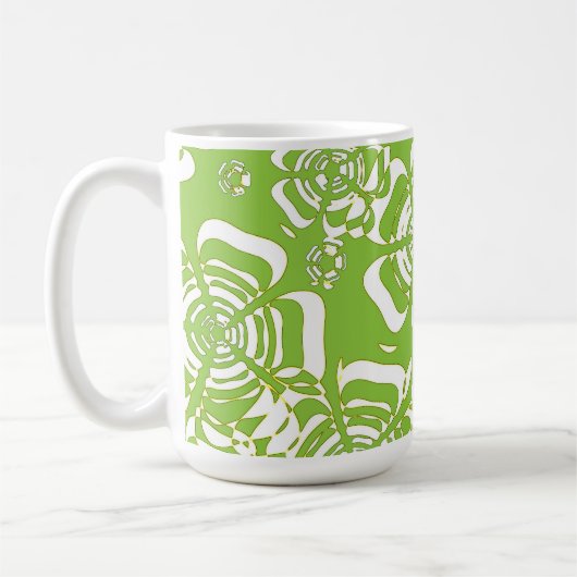 Blume Power 3 Gelb und Schwarz grün Kaffeetasse (Links)