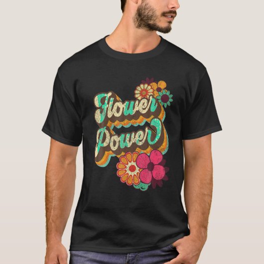 Blume Power 60er 70er Hippie Retro Groovy Positiv T-Shirt (Vorderseite)