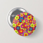 Blume Power 60er-Hippy Button (Vorne & Hinten)