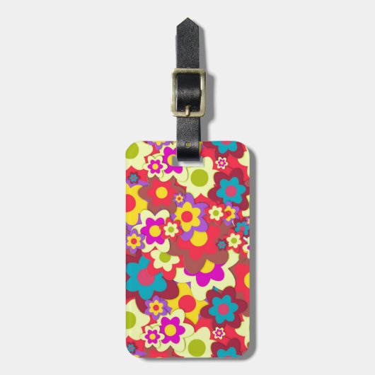 Blume Power 60er-Hippy Gepäckanhänger (Vorderseite vertikal)