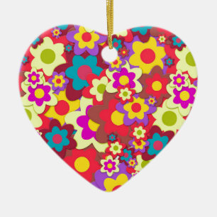 Blume Power 60er-Hippy Keramik Ornament