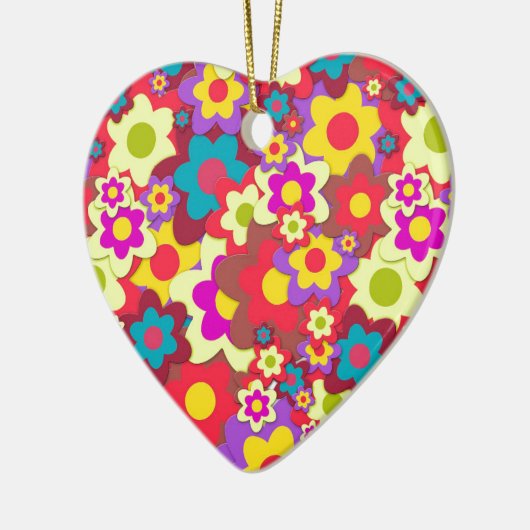 Blume Power 60er-Hippy Keramik Ornament (Links)