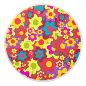 Blume Power 60er-Hippy Keramikknauf (Vorderseite)