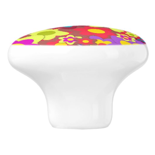 Blume Power 60er-Hippy Keramikknauf (Seitenansicht)