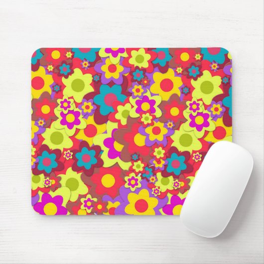 Blume Power 60er-Hippy Mousepad (Mit Mouse)