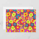 Blume Power 60er-Hippy Postkarte (Vorne/Hinten)
