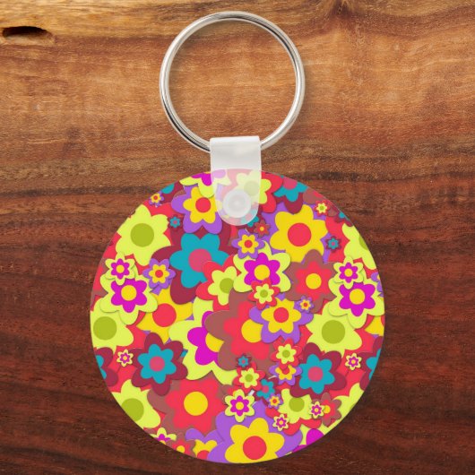 Blume Power 60er-Hippy Schlüsselanhänger (Vorderseite)