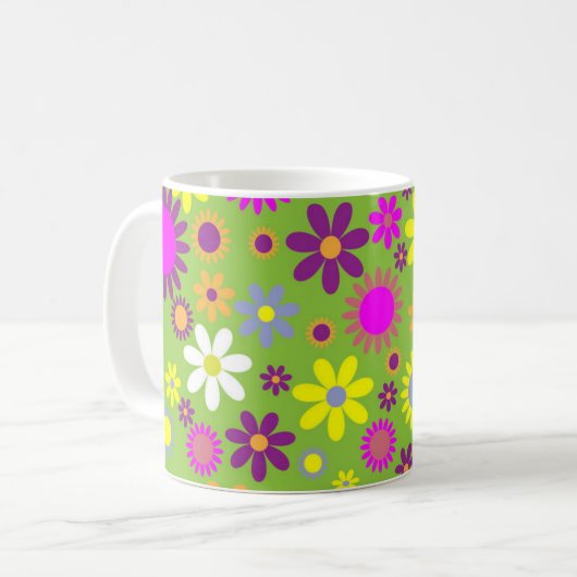 Blume Power 70er Jahre Sammlung Tasse (Vorderseite Links)