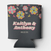 Blume Power 70er Retro Groovy Hochzeit Dosenkühler (Rückseite)