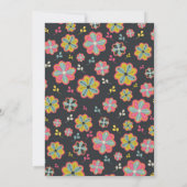 Blume Power 70er Retro Groovy Hochzeit Einladung (Rückseite)