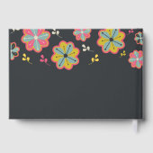 Blume Power 70er Retro Groovy Hochzeit Gästebuch (Rückseite)