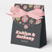 Blume Power 70er Retro Groovy Hochzeit Geschenkschachtel (Vorderseite)