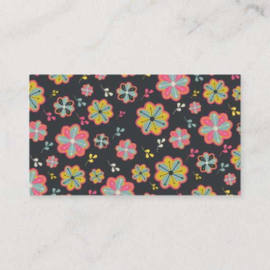 Blume Power 70er Retro Groovy Hochzeit Platzkarte (Rückseite)