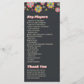 Blume Power 70er Retro Groovy Hochzeit Programm (Rückseite)