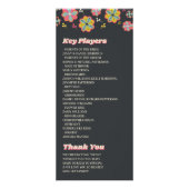 Blume Power 70er Retro Groovy Hochzeitsprogramm Werbekarte (Hinten)