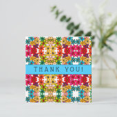 Blume Power Abstrakt Kaleidoskop Muster Dankeskarte (Stehend Vorderseite)