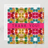 Blume Power Abstrakt Kaleidoskop Muster Dankeskarte (Vorne/Hinten)