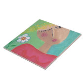 Blume Power Abstrakte Malerei Fliese (Seite)