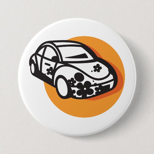 Blume Power Auto Niedlich Hippie Style Button (Vorderseite)