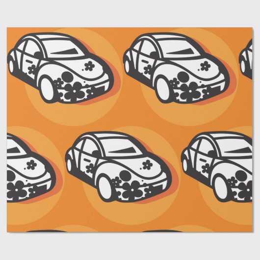 Blume Power Auto Niedlich Hippie Style Geschenkpapier (Flach)