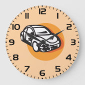 Blume Power Auto Niedlich Hippie Style Große Wanduhr (Vorderseite)