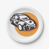 Blume Power Auto Niedlich Hippie Style Pappteller (Vorderseite)