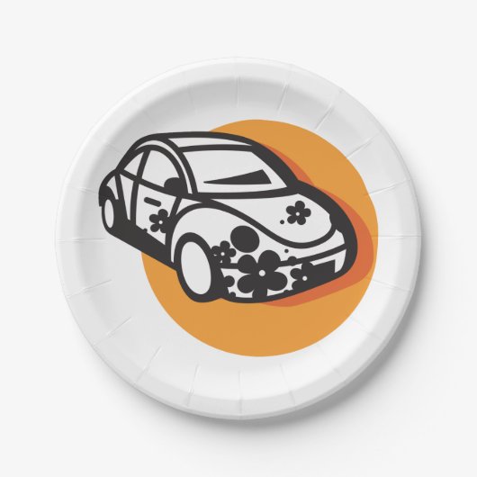 Blume Power Auto Niedlich Hippie Style Pappteller (Vorderseite)