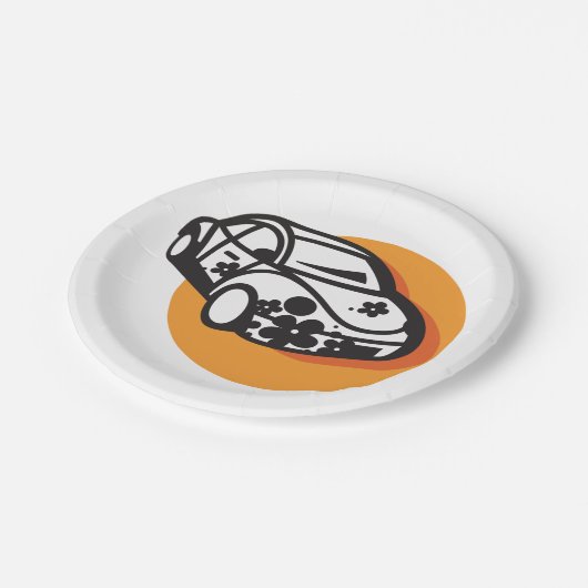 Blume Power Auto Niedlich Hippie Style Pappteller (Schrägansicht)