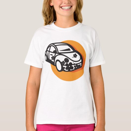 Blume Power Auto Niedlich Hippie Style T-Shirt (Vorderseite)