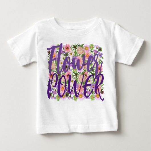 Blume Power Baby T - Shirt Top lila boho Einstellu (Vorderseite)