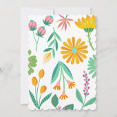 Blume Power Babydusche Einladung (Rückseite)