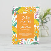 Blume Power Babydusche Einladung (Stehend Vorderseite)