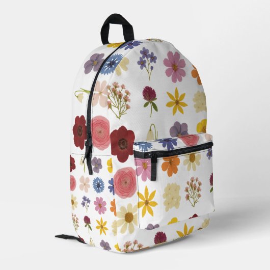 Blume Power Bedruckter Rucksack (Rückseitige Ecke links)