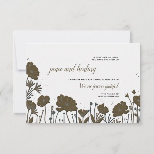 Blume Power Beileid Vielen Dank Karte (Vorderseite)