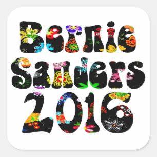 Blume Power Bernie Sanders 2016 Quadratischer Aufkleber