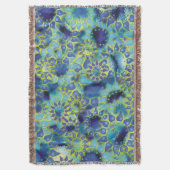 Blume Power Blue Petalled Blume Decke (Vorderseite Vertikal)