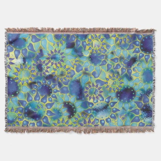 Blume Power Blue Petalled Blume Decke (Vorderseite)