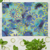 Blume Power Blue Petalled Blume Handtuch (Gefaltet)