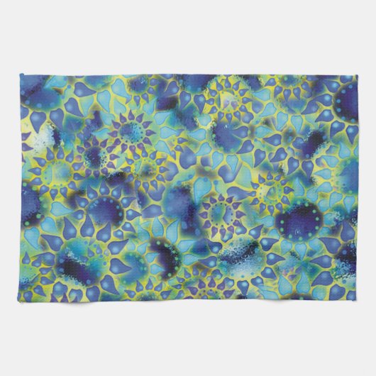 Blume Power Blue Petalled Blume Handtuch (Horizontal)