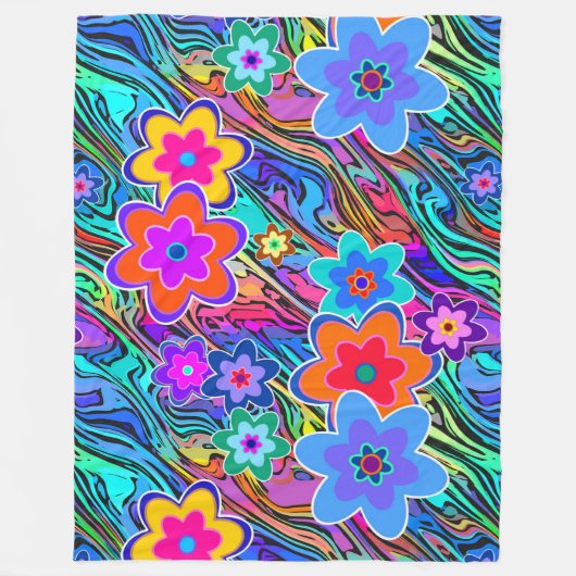 Blume Power blüht nahtlos Muster 3 Fleecedecke (Vorderseite)
