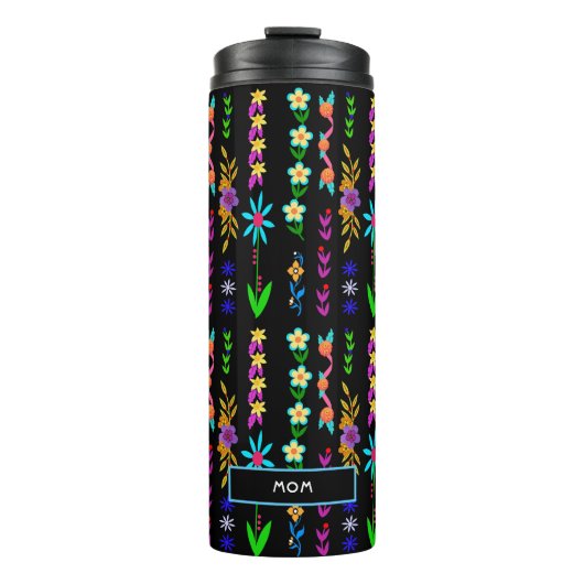 Blume Power Bohemisch Whimsical Thermosbecher (Vorderseite)