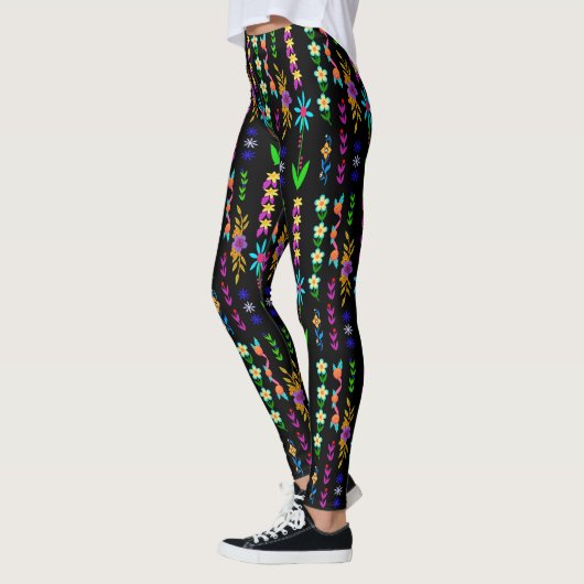 Blume Power Bohemische Whimsikische Leggings (Links)