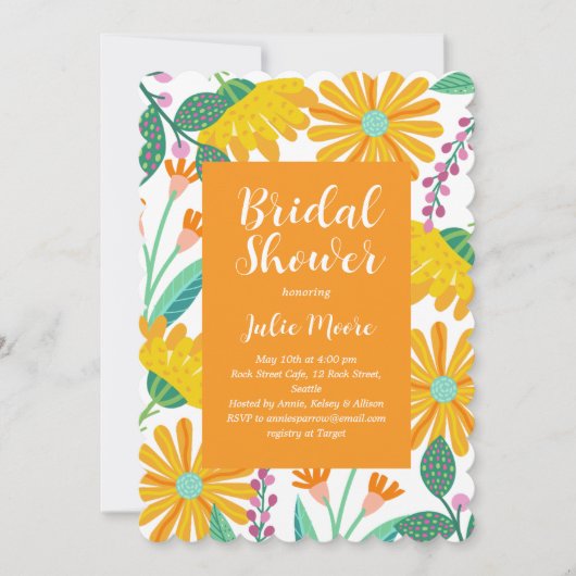 Blume Power Bridal Polterabend Einladung (Vorderseite)