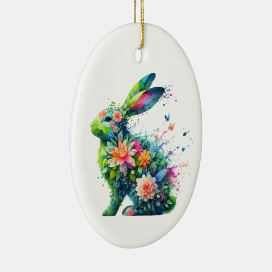 Blume Power Bunny Rabbit Keramik Ornament (Rechts)