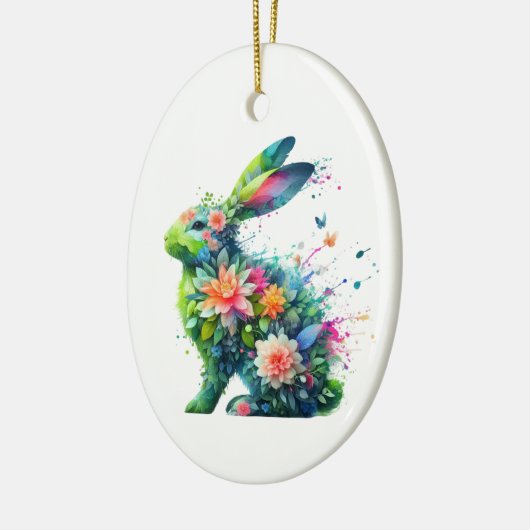 Blume Power Bunny Rabbit Keramik Ornament (Links)