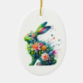 Blume Power Bunny Rabbit Keramik Ornament (Vorne)